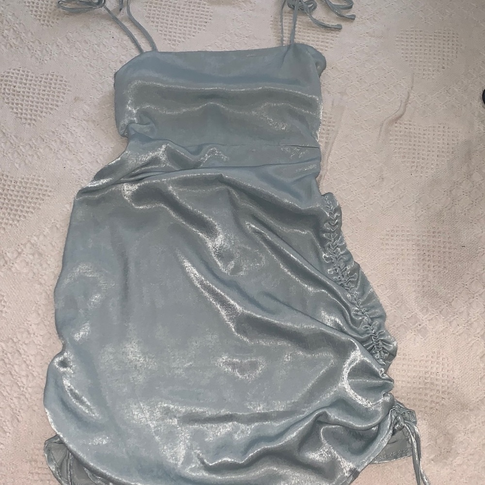 light blue satin dance